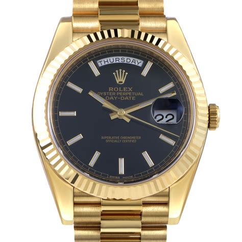 rolex oyster perpetual day date 18ct yellow gold|rolex day date 40 price.